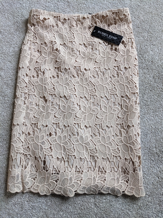 Russell Kemp Dresses & Skirts - Russell Kemp Beige Lace Pencil Skirt